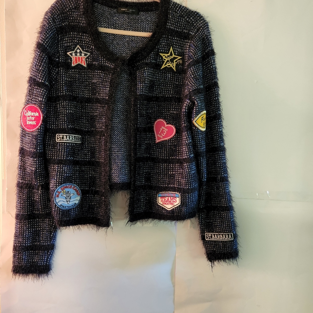 Romeo & Juliet Couture Cardigan,Size L, Color Black
